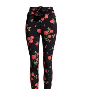 NWT H&M x Magda Butrym Leggings with Rose Appliqué, M